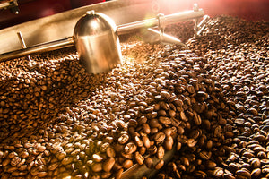 Coffee beans being roasted