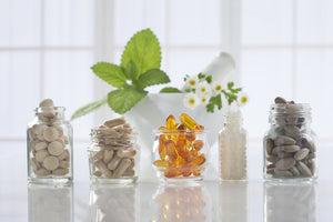 Healthy vitamins on a table